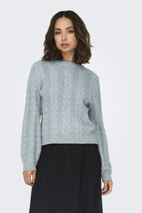 Only onlrubina life ls cable o-neck knt